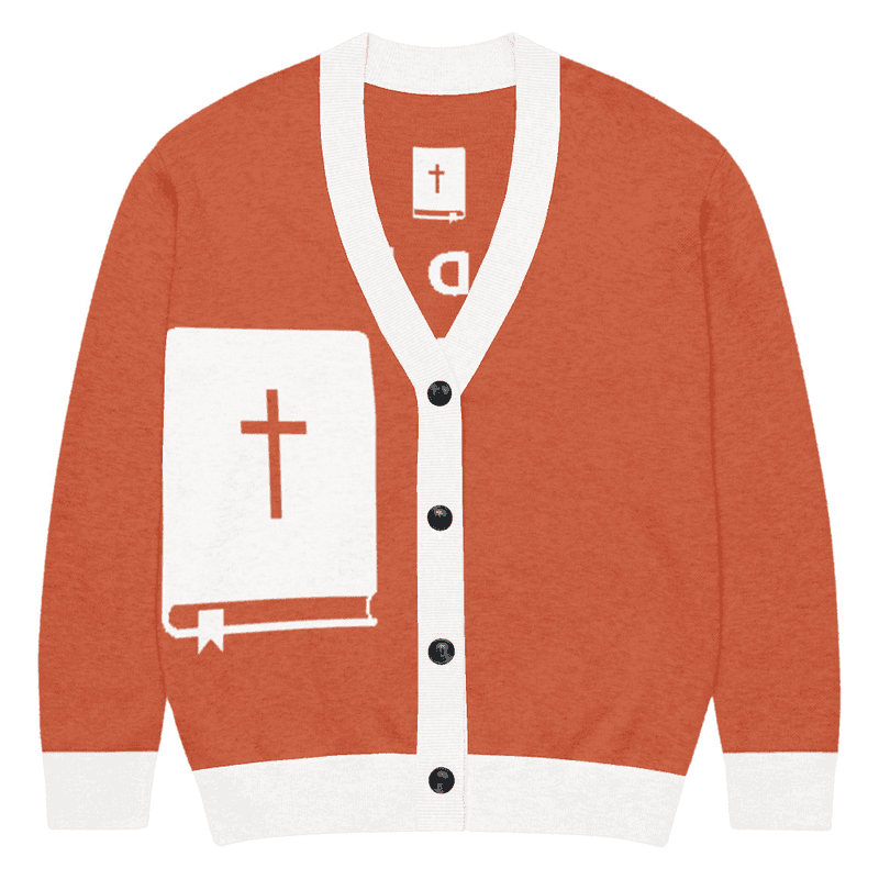 Orange Bible Knitted cardigan — Custom