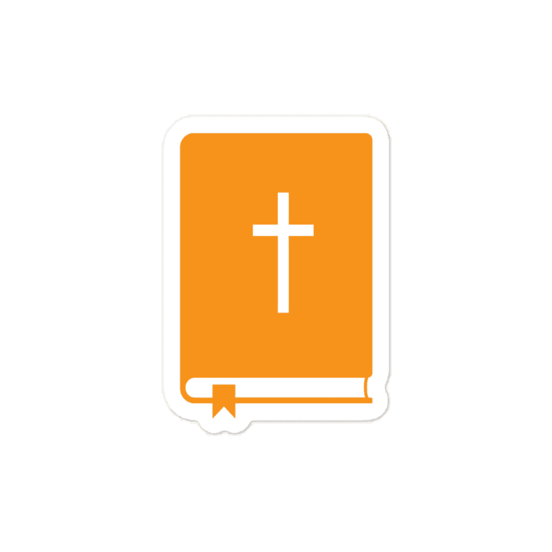 Orange Bible Sticker — Satin