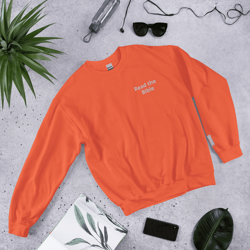 Read the Bible Unisex Sweatshirt — Orange